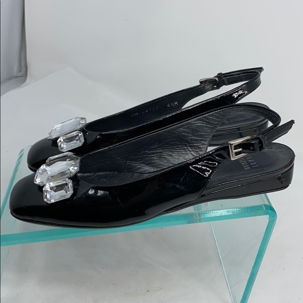 Stuart Weitzman Sz 6.5 Black Patent Leather Shoes - Picture 6 of 9